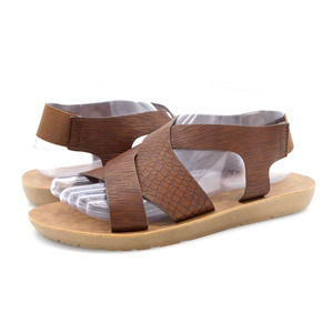 Muk Luks Sandals Womens 8 Brown Croc Print Faux Leather Slingback Open Toe